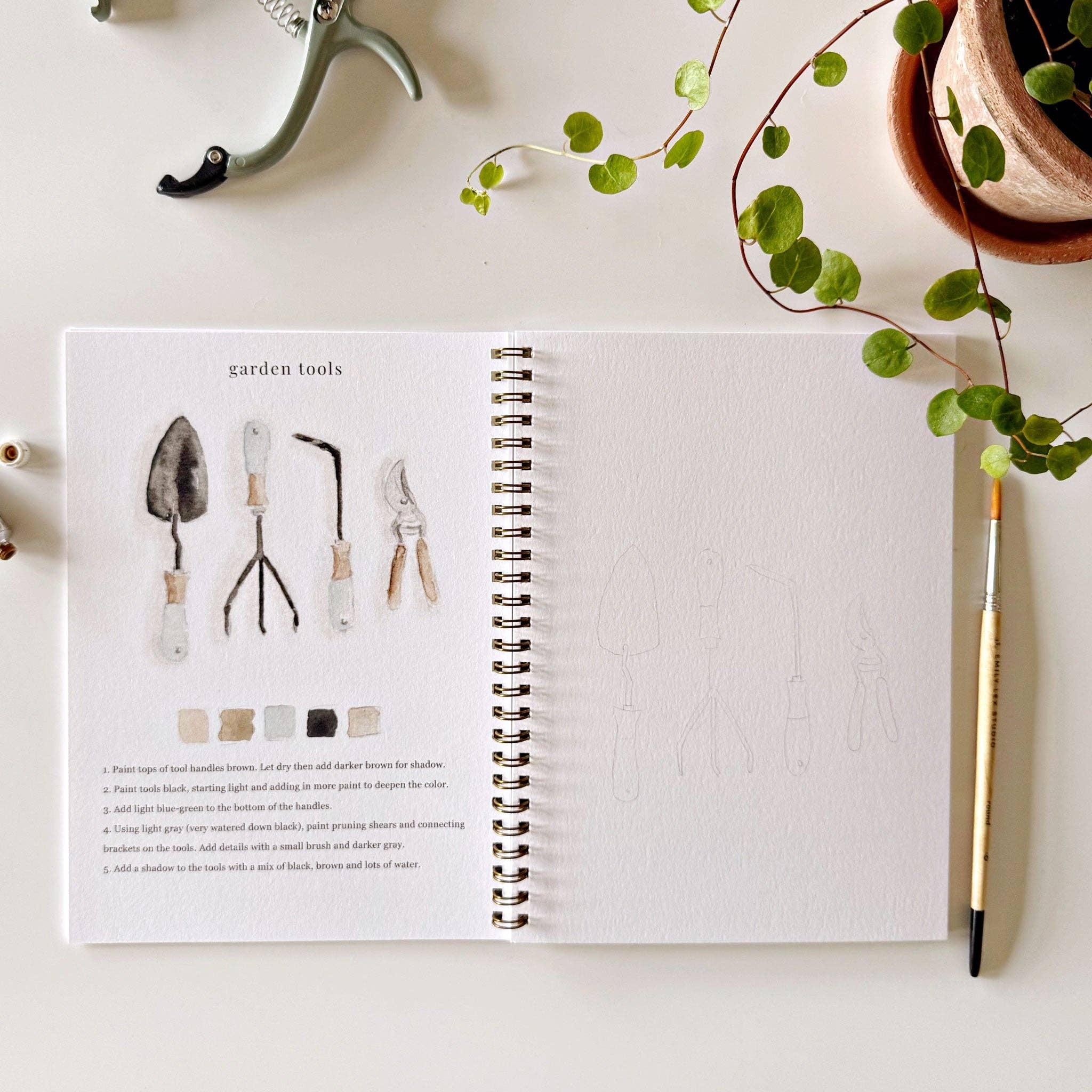 Cahier d'aquarelle - Le Jardin