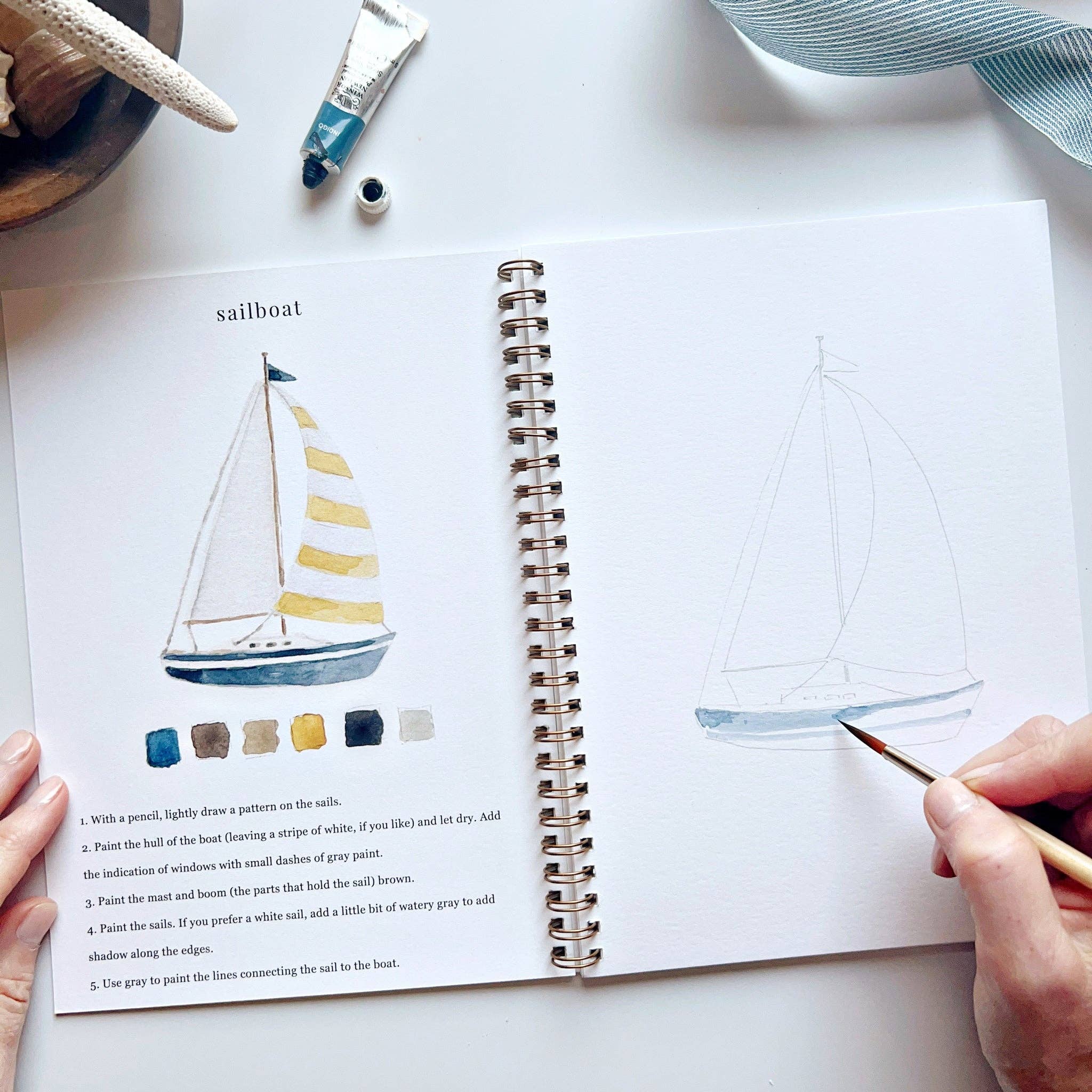 Cahier d'aquarelle - Bord de Mer