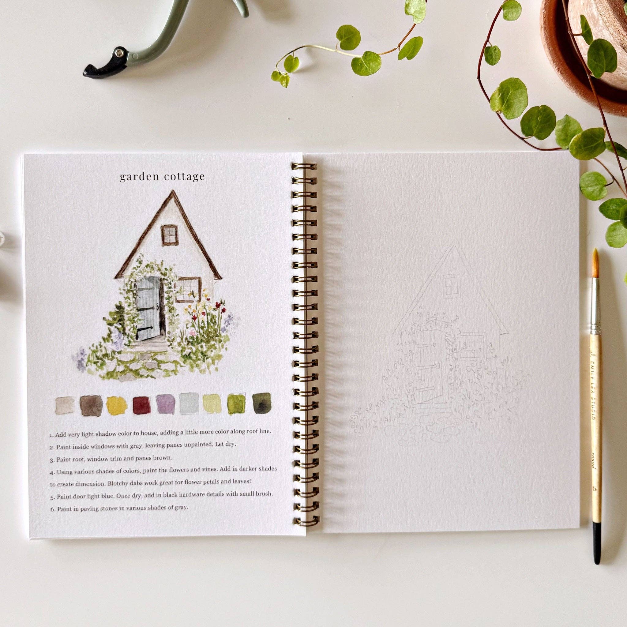 Cahier d'aquarelle - Le Jardin