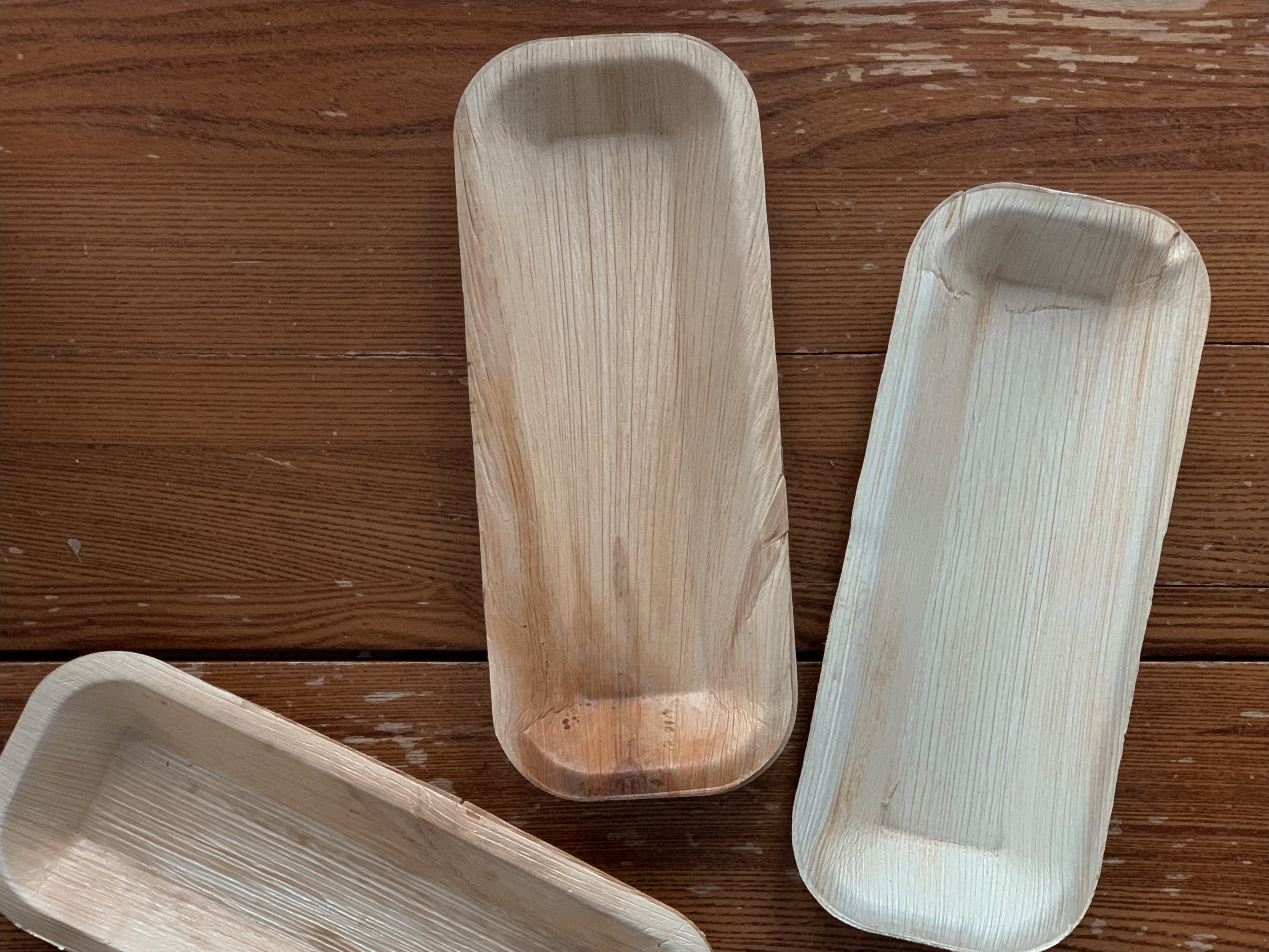 Assiettes compostables à usage unique allongées