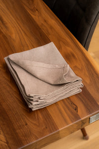 Ensemble de 4 serviettes de table en coton taupe