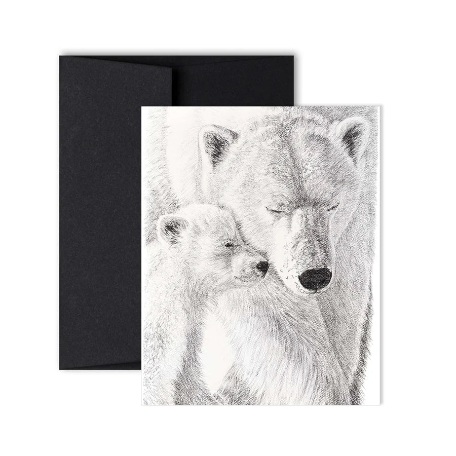 Carte de souhait - Polar Bear with cub Le Nid