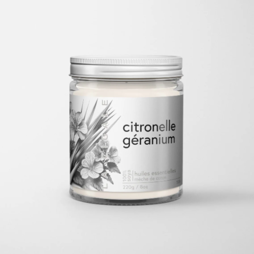 Bougie huiles essentielles - Citronelle Géranium