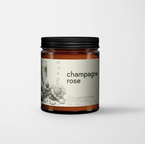 Bougie La Cigale - Champagne Rose 4oz