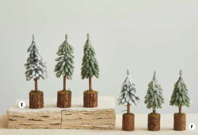 Mini sapin artificiel sur base en bois