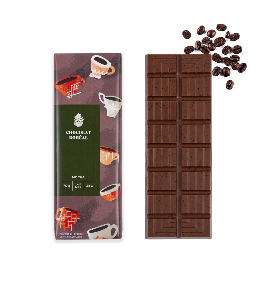 Barre de chocolat au lait MOCHA 70g