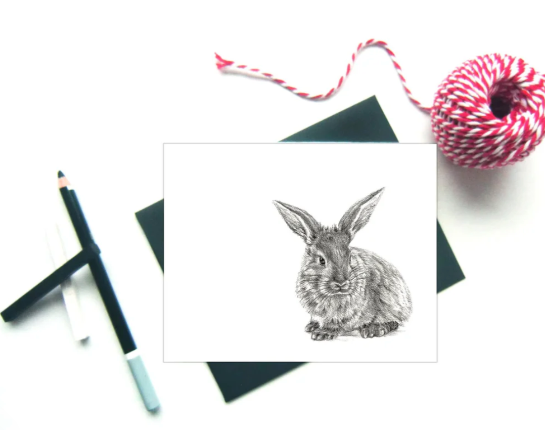Carte de souhait - Adorable lapin Le Nid