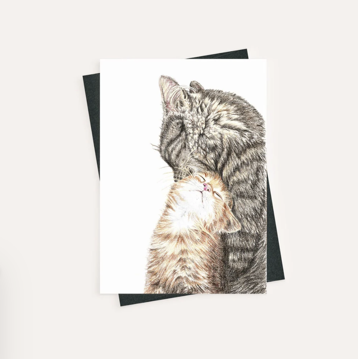 Carte de souhait - Maman chat avec son bébé Le Nid
