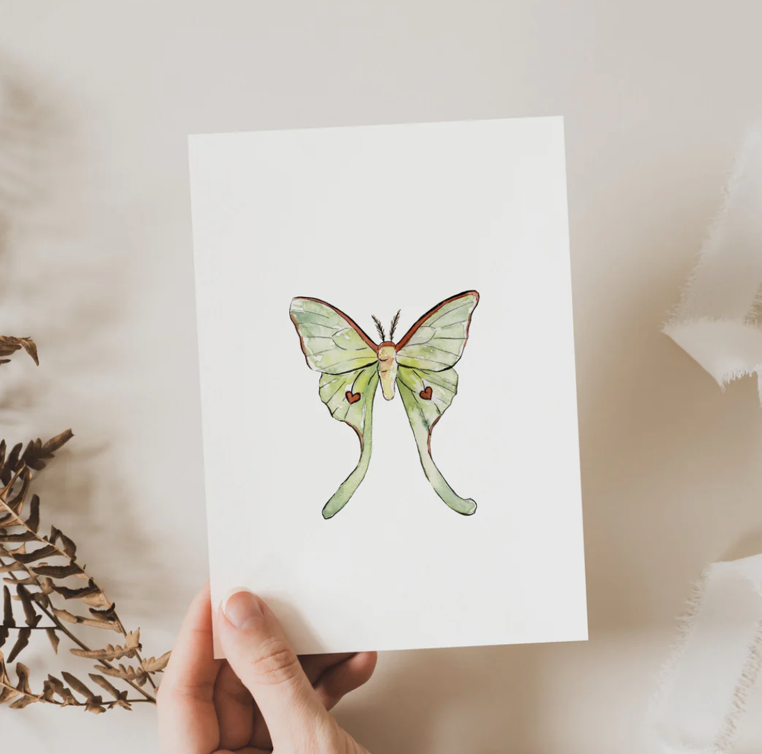 Carte de Souhait - Papillon Lune Muguette