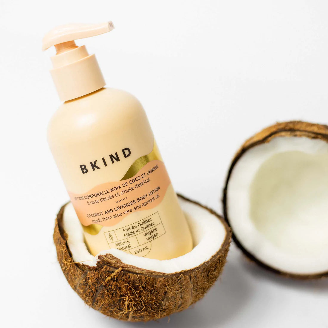 Lotion corporelle hydratante BKIND - Noix de coco et lavande