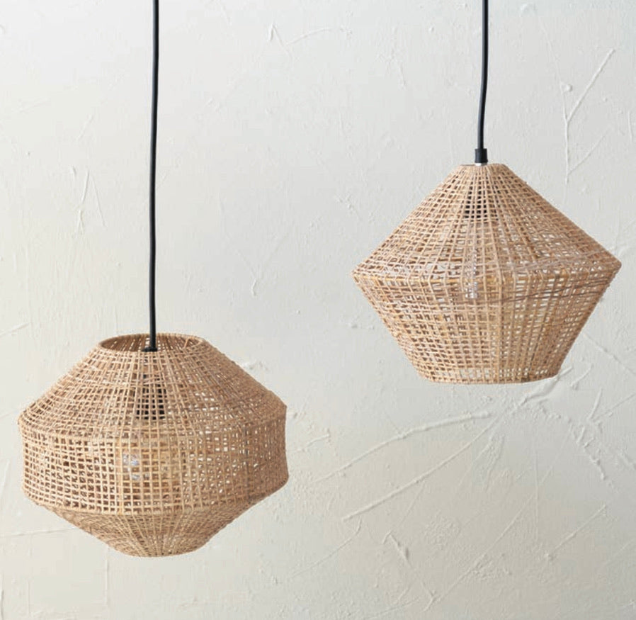 Luminaire suspendu en rotin